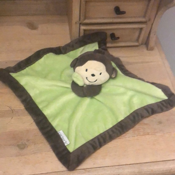 Carter’s Monkey Lovey Security Blanket Jungle Green Brown - Picture 3 of 9